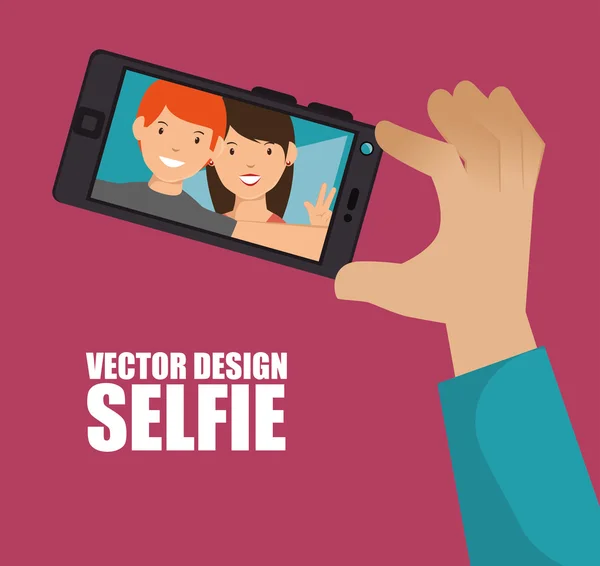 Charakter Selfie Smartphone-Design — Stockvektor