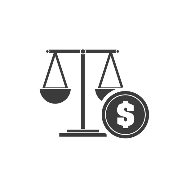 Schaal evenwicht met financiën pictogram — Stockvector