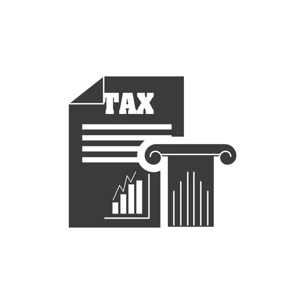 Налоговый документ с иконкой финансов — стоковый вектор
