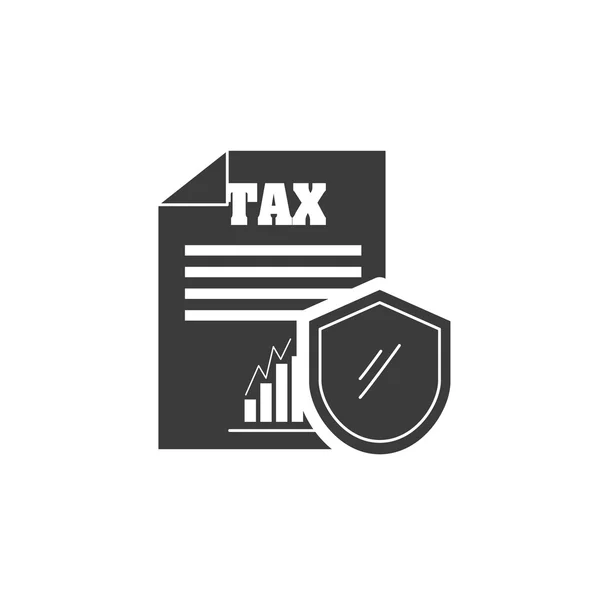 Belasting document met financiën pictogram — Stockvector