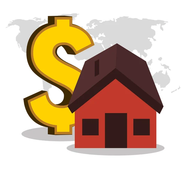Immobilien Haus Investition isolierte Bauweise — Stockvektor