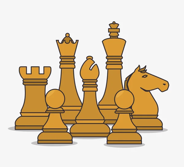 Изолированный дизайн шахматных фигур — стоковый вектор