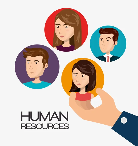 Human resources recruit hired design isolated — Stock Vector