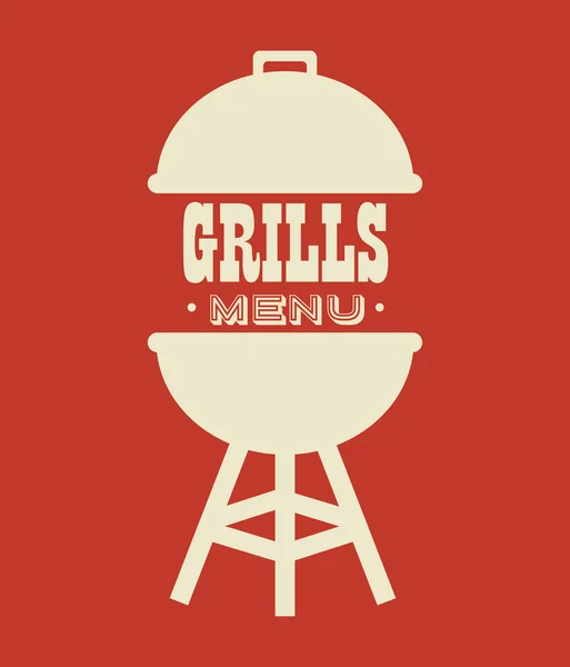 Menu de grillades bière de bœuf design isolé — Image vectorielle