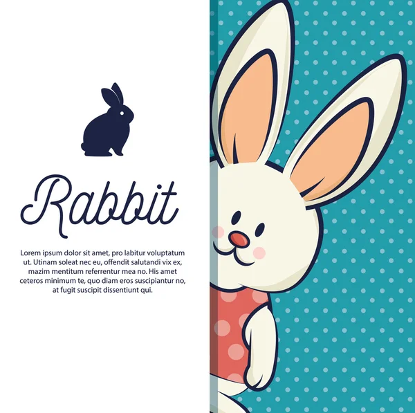 Cartoon icon rabbit design isolated — Stock Vector