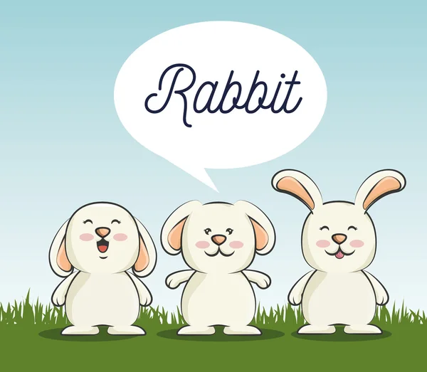 Comic-Ikone Kaninchen-Design isoliert — Stockvektor