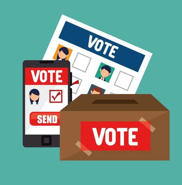 Dibujos animados elecciones diseño de votos — Vector de stock