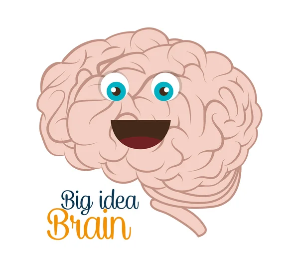 Cartoon Gehirn Idee kreatives Design isoliert — Stockvektor