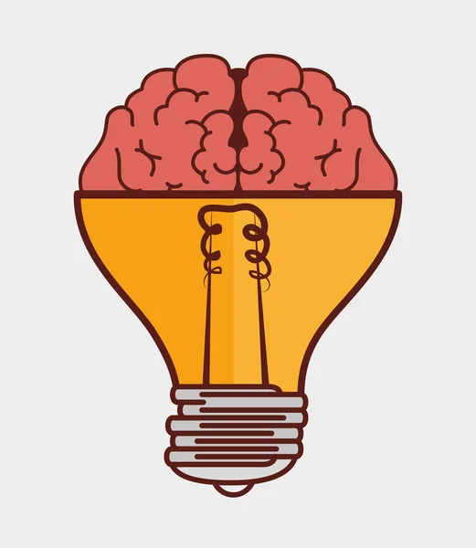 Idea del cerebro de dibujos animados diseño creativo aislado — Vector de stock