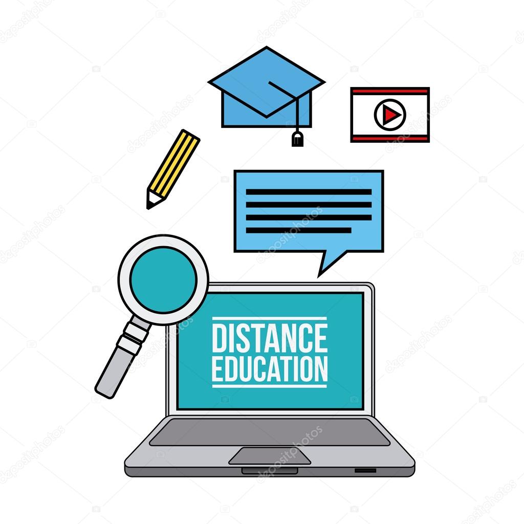 distance education flat icons