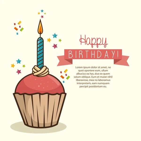 Feliz aniversário design isolado — Vetor de Stock