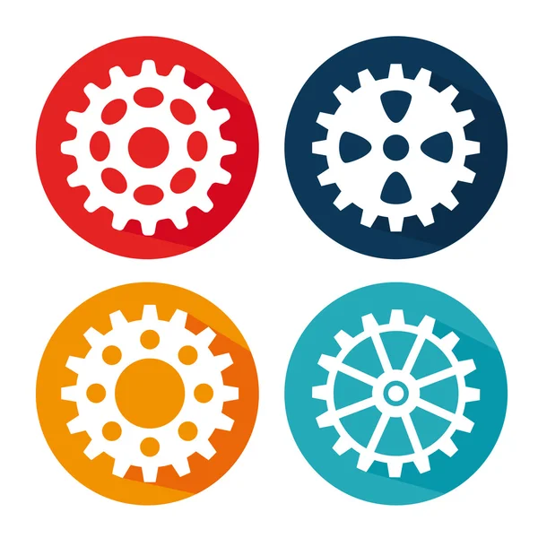 Set gear wheel team work design isolated — Stock Vector