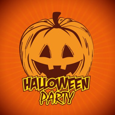 Poster Cadılar Bayramı partisi izole kabak tasarımı ile