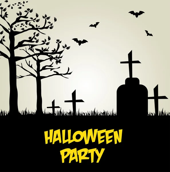 Poster halloween party design isolated — Stock Vector