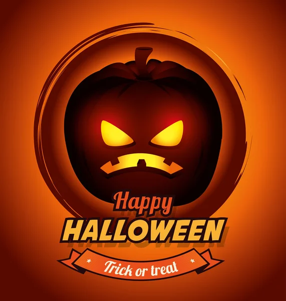 Festa de Halloween cartaz com design de abóbora isolado — Vetor de Stock