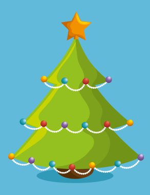 Merry christmas ve yeni yıl tasarım izole ağaç