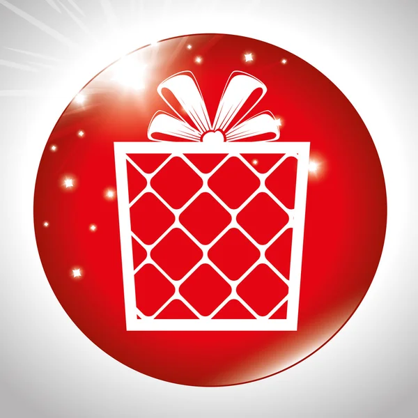 Presente de cartão Feliz Natal e design de ano novo isolado — Vetor de Stock