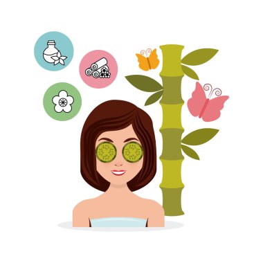 Güzellik spa düz Icons set