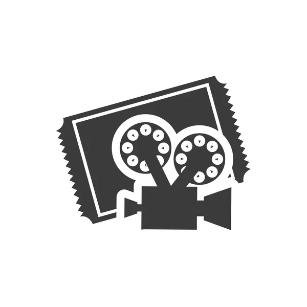 Kinematografické kamery s ikonou kino — Stockový vektor