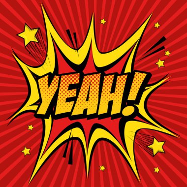 karikatür komik metin pop sanat patlama