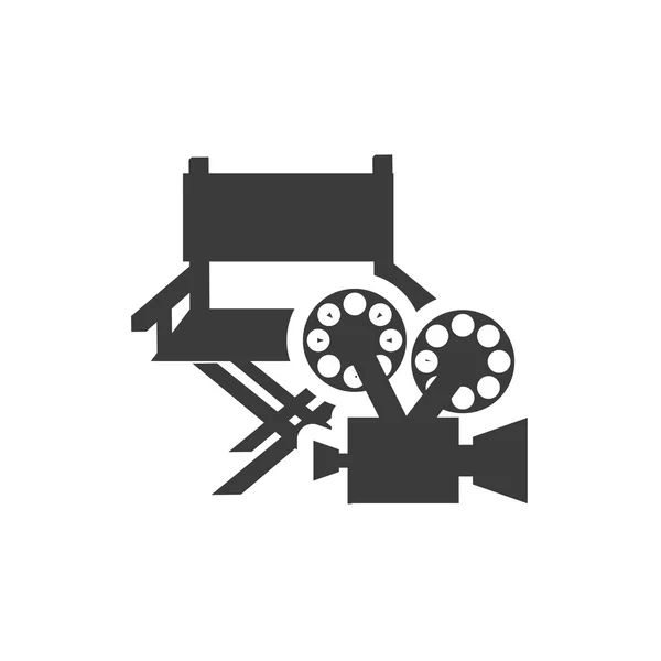 Filmkamera mit Kino-Ikone — Stockvektor