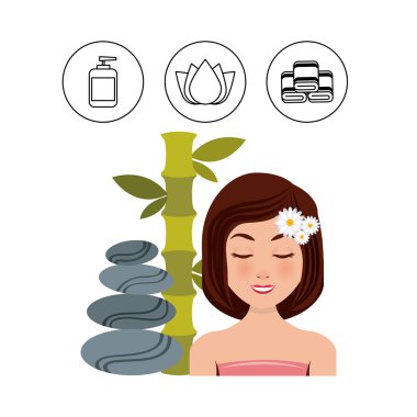 Güzellik spa düz Icons set