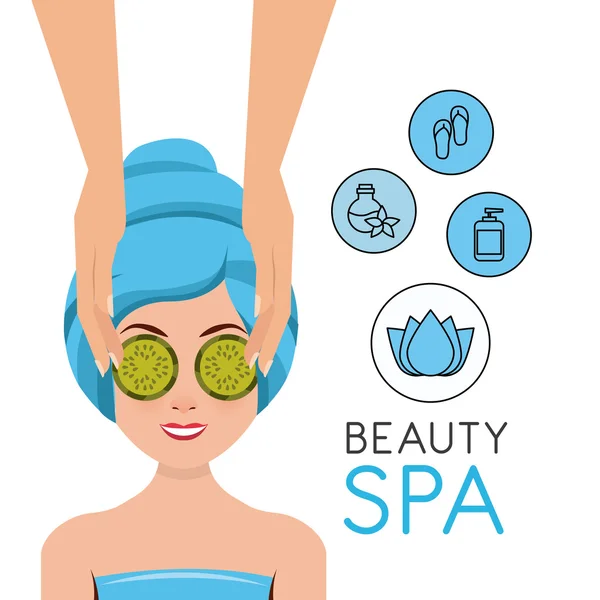 Belleza spa conjunto de iconos planos — Vector de stock