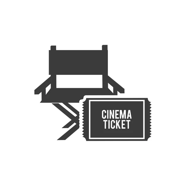 Silla de director cinematográfico con icono de cine — Vector de stock