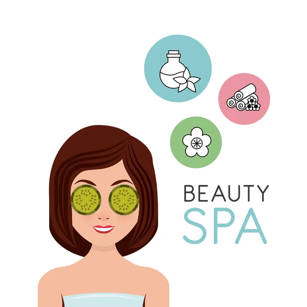 Set beauty spa icone piatte — Vettoriale Stock