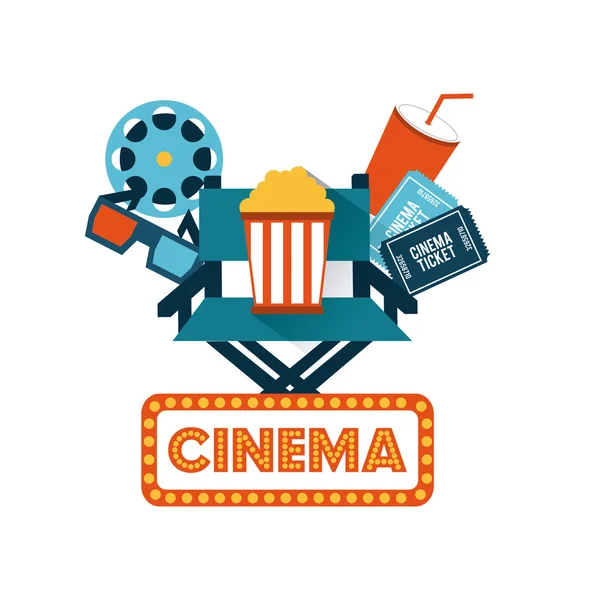 Kino zábavy sada ploché ikony — Stockový vektor