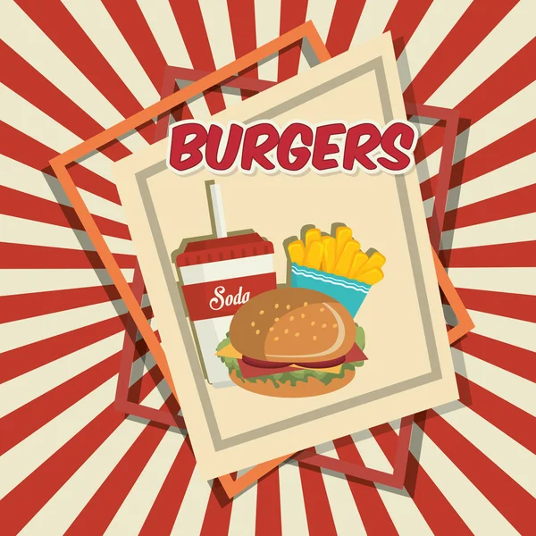 Cartoon fast food design design — Stock Vector