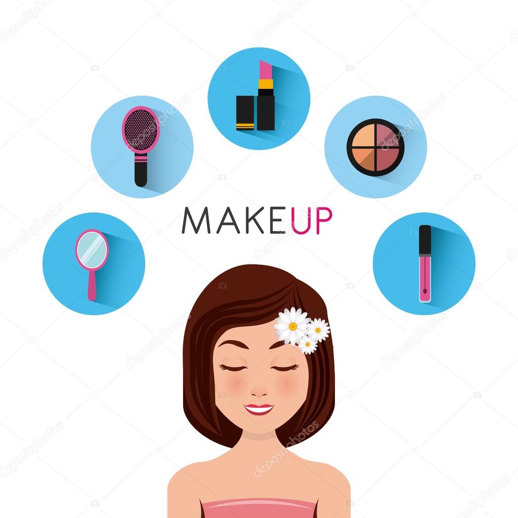 make up set flat icons
