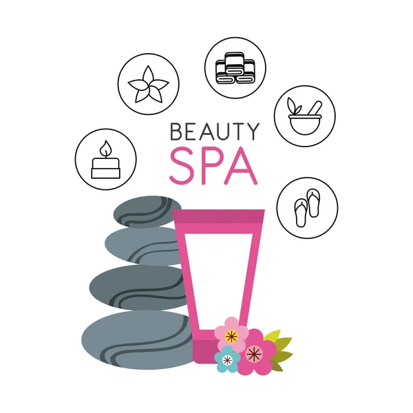 Beauty spa set flat icons — Stock Vector