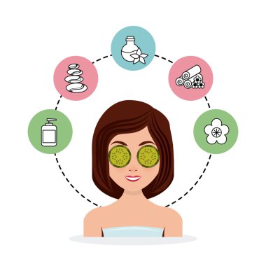 Güzellik spa düz Icons set