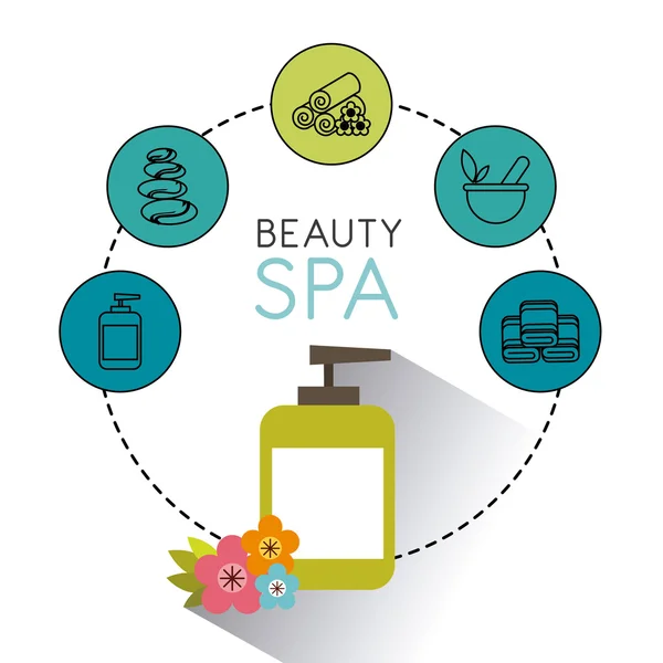 Belleza spa conjunto de iconos planos — Vector de stock