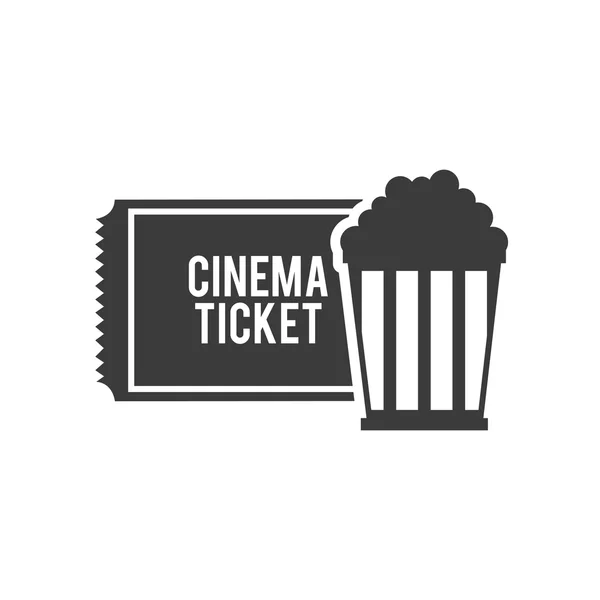 Popcorn mit Kino-Ikone — Stockvektor