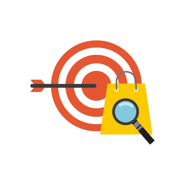 Flèche cible avec icône d'entreprise — Image vectorielle