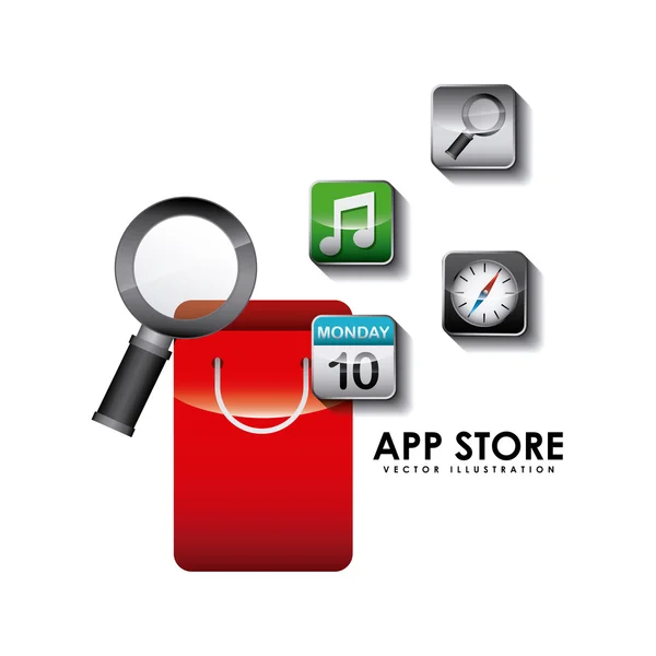 Ícones de conjunto de loja app — Vetor de Stock