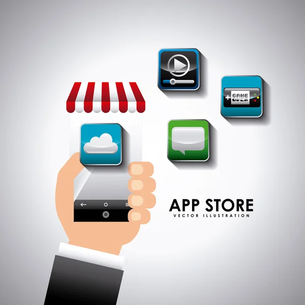 App store set icone — Vettoriale Stock