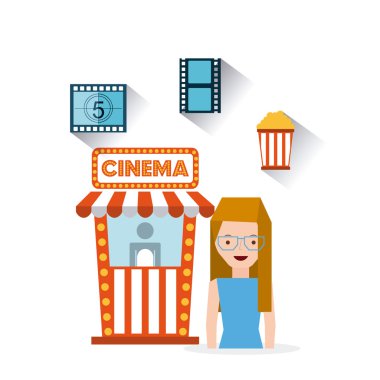 sinema eğlence düz Icons set