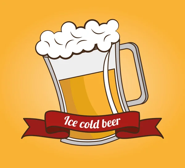 Γελοιογραφία πάγο κρύα μπύρα σχεδιασμού — Διανυσματικό Αρχείο