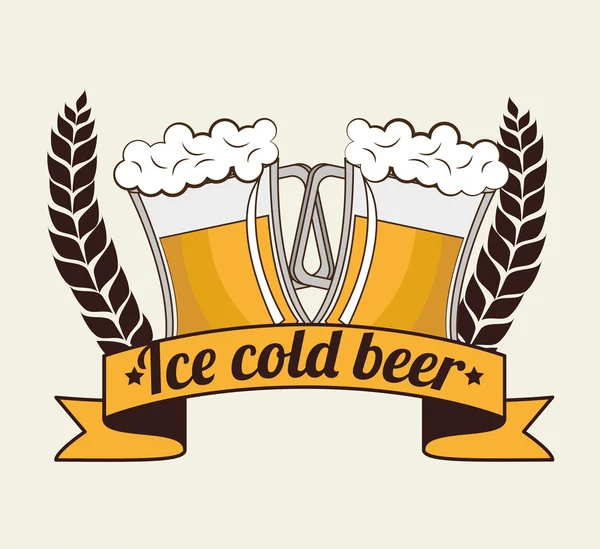 Мультипликационный дизайн холодного пива — стоковый вектор