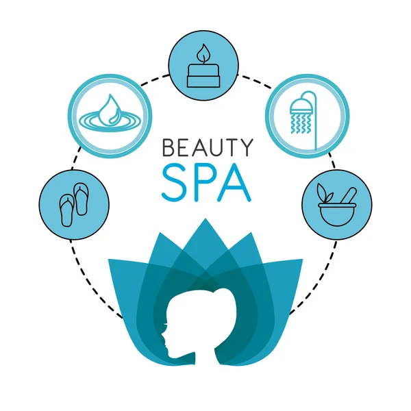 Belleza spa conjunto de iconos planos — Vector de stock