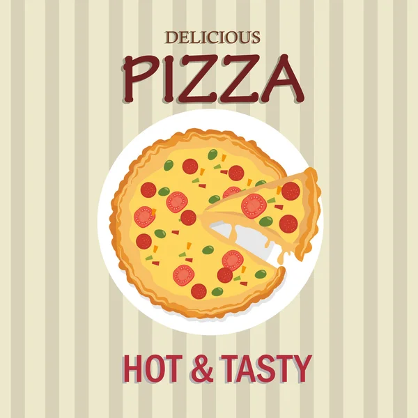 Cartoon pizza fastfood design ontwerp — Stockvector