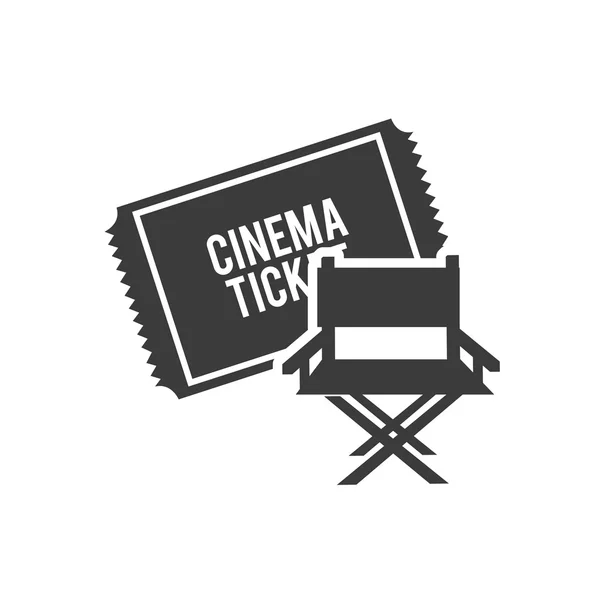 Silla de director cinematográfico con icono de cine — Vector de stock