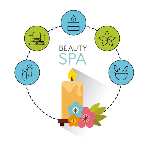 Belleza spa conjunto de iconos planos — Vector de stock