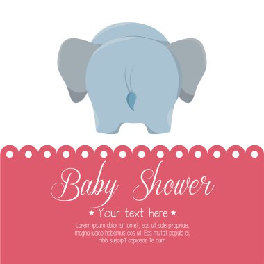 izole kart bebek duş fil şirin