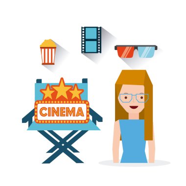 sinema eğlence düz Icons set
