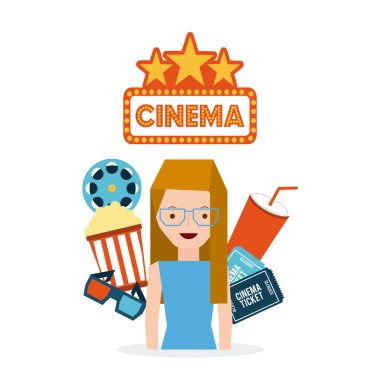 sinema eğlence düz Icons set