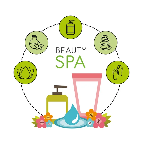 Beauty spa set flat icons — Stock Vector